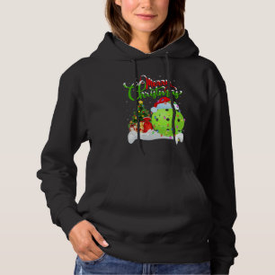 Pickleball Xmas Decorations Santa Pickleball Chr Hoodie