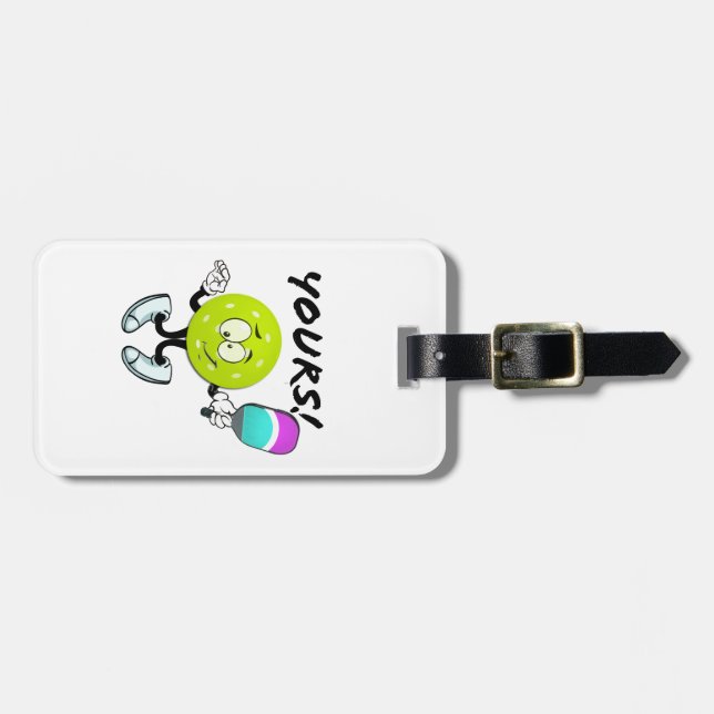 Pickleball: yours luggage tag (Front Horizontal)