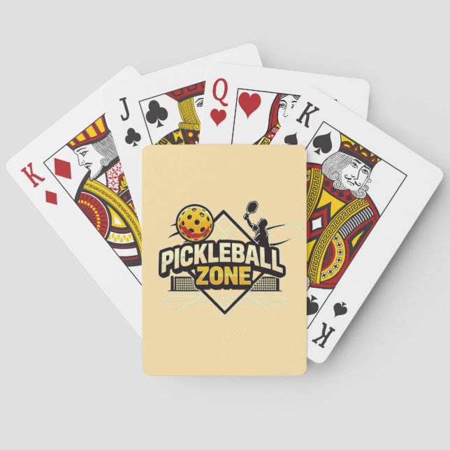 Pickleball Zone - Perfect for Passionate Players Playing Cards (Back)