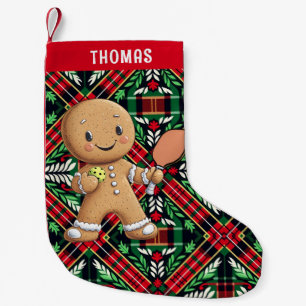  Pickleball🎄Gingerbread  Paddle Power Small Christmas Stocking