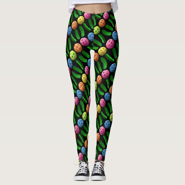 Pickleballs and Pickles Leggings (Front)