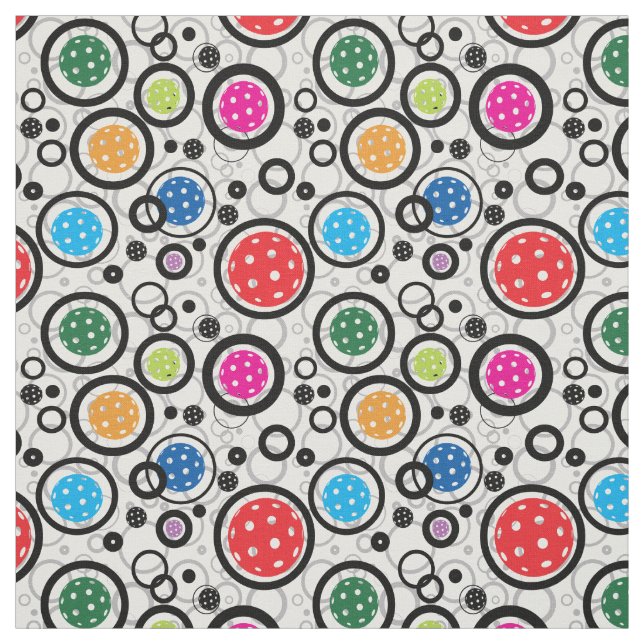 Pickleballs mix on white BG Fabric (Swatch)