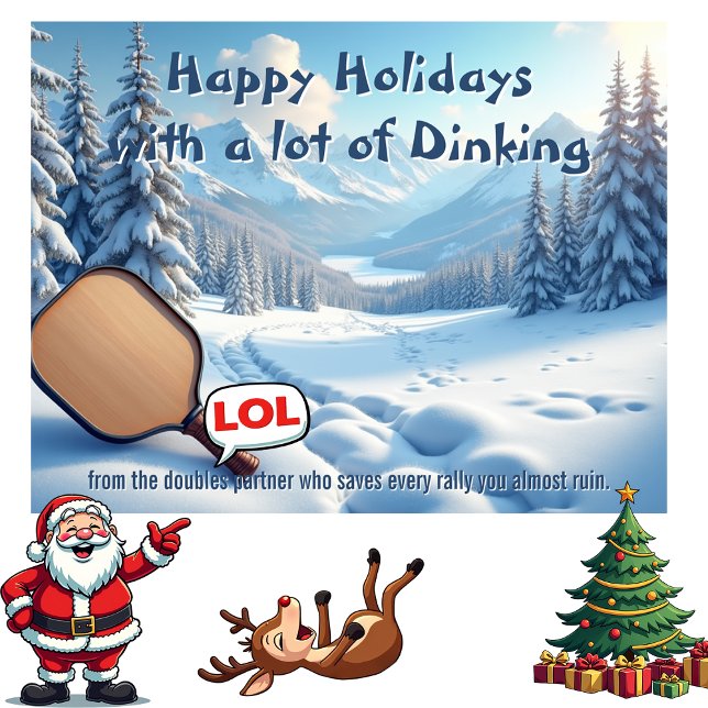 Pickleball🎅Snowball Saves & Paddle Praise Holiday Card (Pickleball🎅Snowball Saves & Paddle Praise Holiday Card )