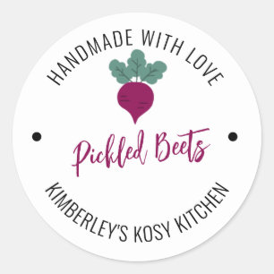 Pickled Beets Handmade with Love Canning Jar Label