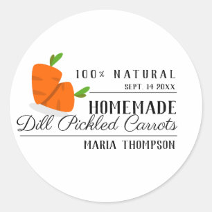 Pickled Carrot Sticks Canning Preserves Label
