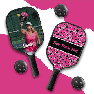 Pickled Pink Monogram Full Photo Pickleball Paddle