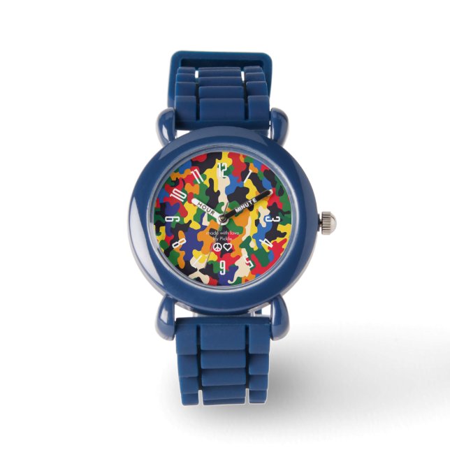 PickleKids™ Colour Camo Blue Watch (Front)