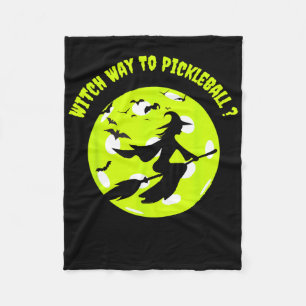 Picklell Witch On Broom Picklell Players Halloween Fleece Blanket