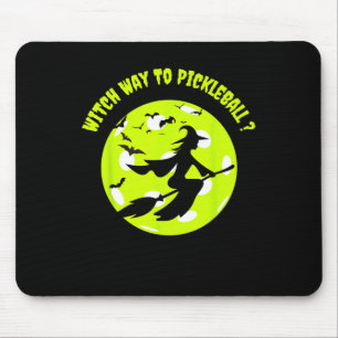 Picklell Witch On Broom Picklell Players Halloween Mouse Pad