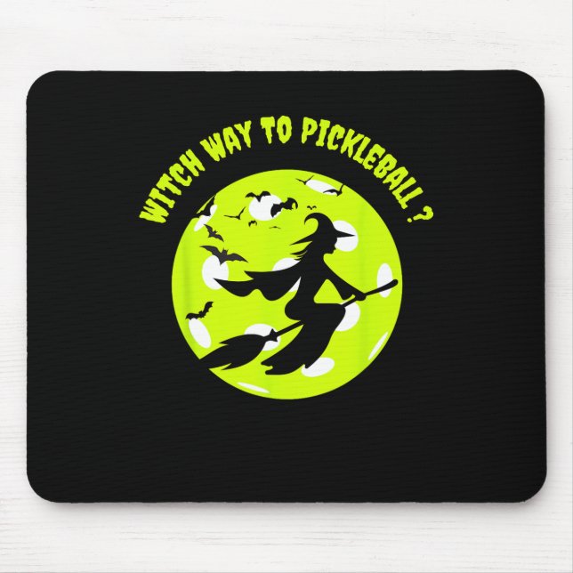 Picklell Witch On Broom Picklell Players Halloween Mouse Pad (Front)