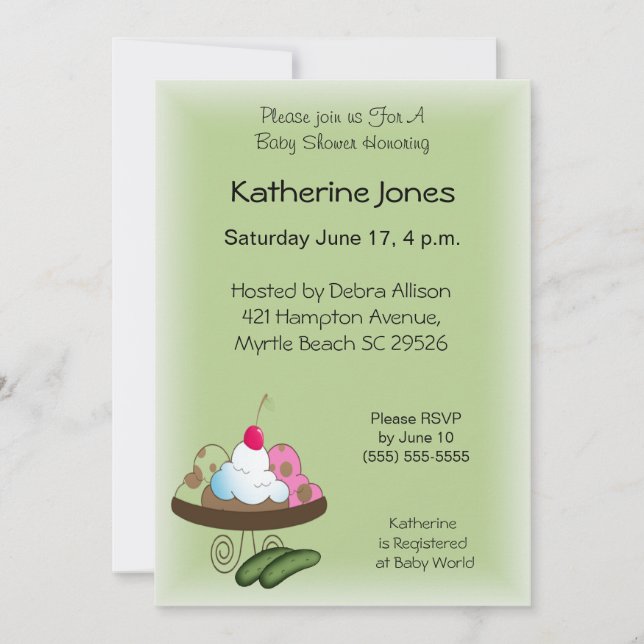 Pickles and Ice Cream Invitation (Front)