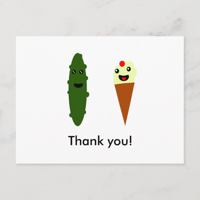 Pickles and Ice Cream: Thank you! Postcard (Front)