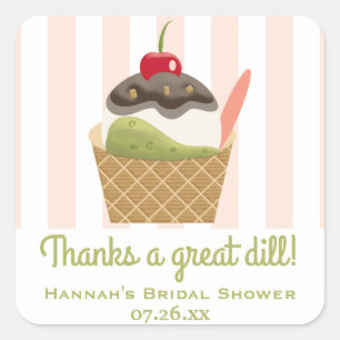 Pickles and Ice Cream Thank You Square Sticker