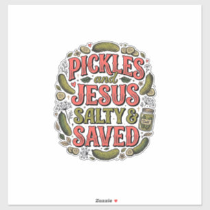 Pickles and Jesus Salty Saved Vintage Shirt Design