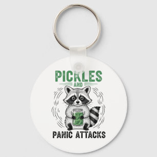 Pickles And Panic Attacks Mental Health Retro Racc Key Ring