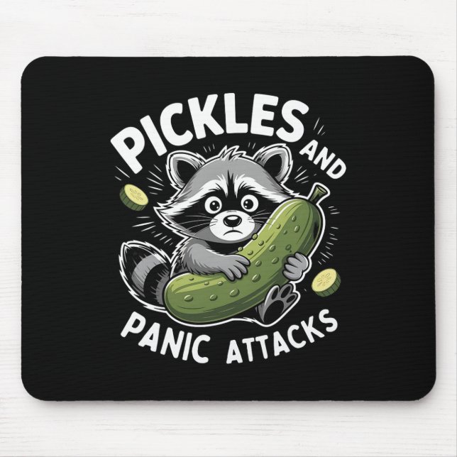 Pickles And Panic Attacks Mental Health Retro Racc Mouse Pad (Front)