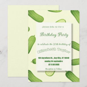 Pickles & Cucumber Birthday Invitation  Food Party