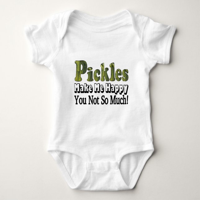 Pickles Make Me Happy Baby Bodysuit (Front)