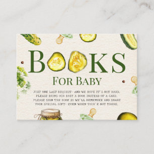Pickles + Pacifiers Baby Shower Book Request Enclosure Card