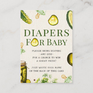 Pickles + Pacifiers Baby Shower Diaper Raffle Enclosure Card