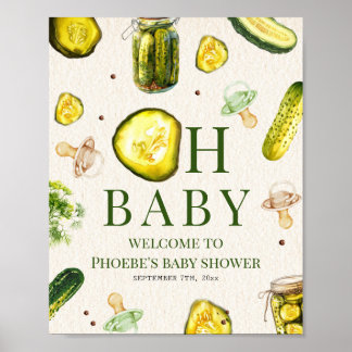 Pickles & Pacifiers Neutral Baby Shower Welcome Poster