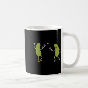 Pickles playing pickleball funny pickleball player coffee mug