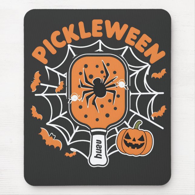 Pickleween Funny Spooky Halloween Pickleball Sport Mouse Pad (Front)