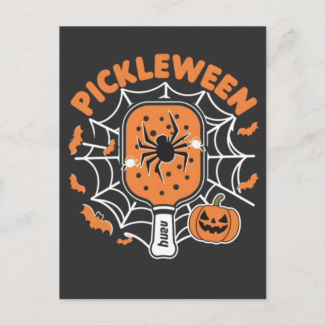 Pickleween Funny Spooky Halloween Pickleball Sport Postcard (Front)