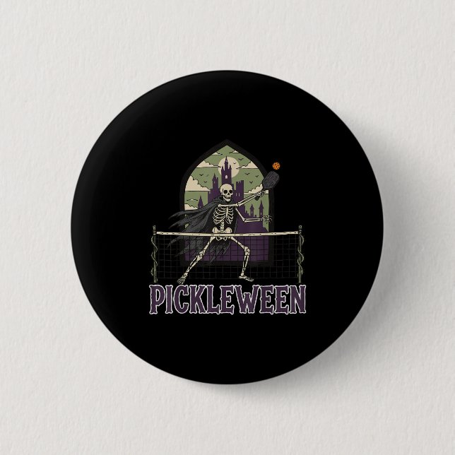 Pickleween Pickleball Halloween Costume Skeleton G 6 Cm Round Badge (Front)