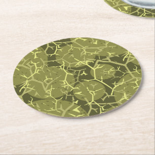 Pickly Cactus Print Round Paper Coaster