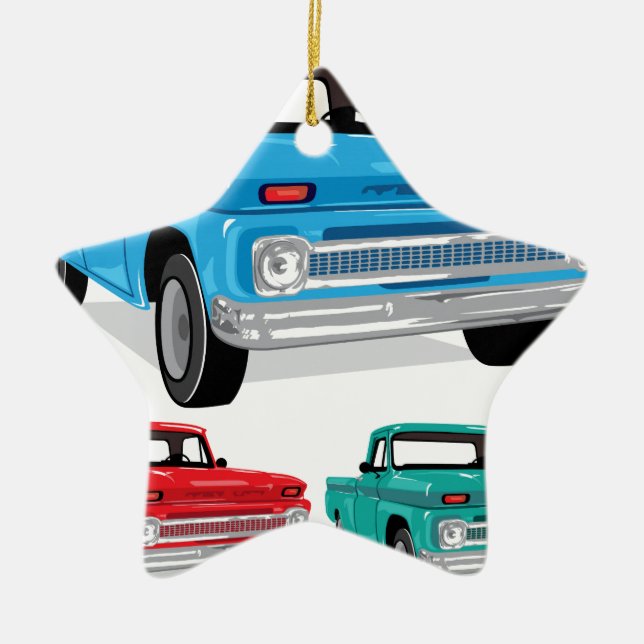 PickUp Farm Truck Ceramic Tree Decoration (Front)