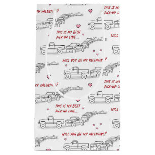 Pickup Line Valentine Funny Truck Lover Small Gift Bag