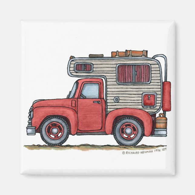 Pickup Truck Camper RV Magnets (Front)