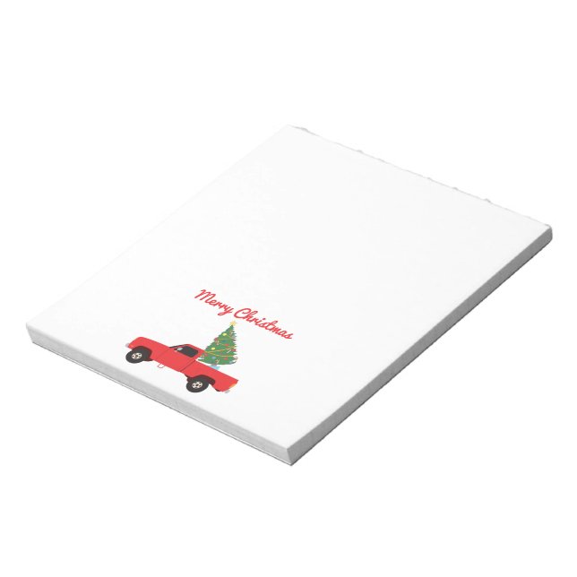 Pickup Truck Christmas Tree Notepad (Rotated)
