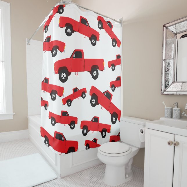 Pickup Truck Transportation Trucks Shower Curtain (In Situ)