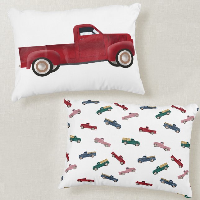 Pickup Trucks Cute Vehicles Car Transportation  Decorative Cushion (Pickup Trucks Cute Vehicles Car Transportation Accent Pillow)