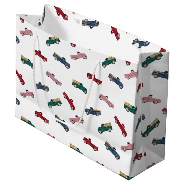 Pickup Trucks Cute Vehicles Car Transportation  Large Gift Bag (Front Angled)