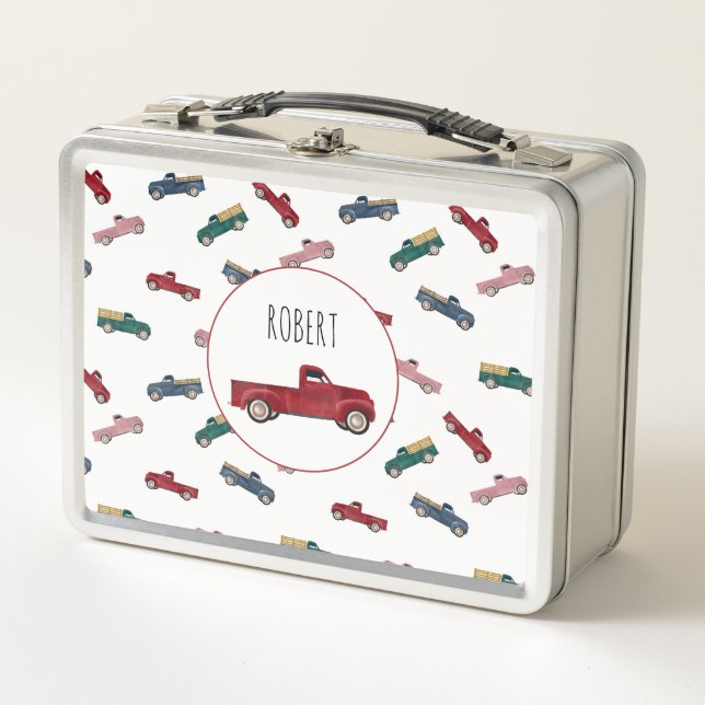 Pickup Trucks Cute Vehicles Car Transportation  Metal Lunch Box (Front)