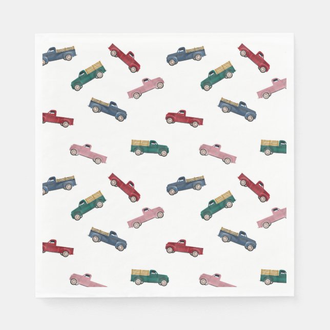 Pickup Trucks Cute Vehicles Car Transportation  Napkin (Front)