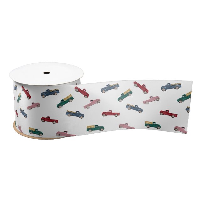 Pickup Trucks Cute Vehicles Car Transportation  Satin Ribbon (Spool)