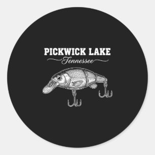Pickwick lake tennessee outdoors team in cool classic round sticker