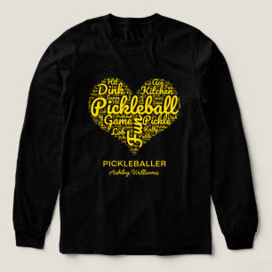 Picleball Player Personalised Name Word Art Heart Tri-Blend Shirt