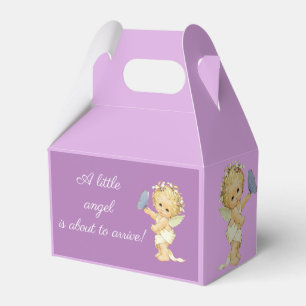 Picnic baby angel shower with butterfly enclosure favour box