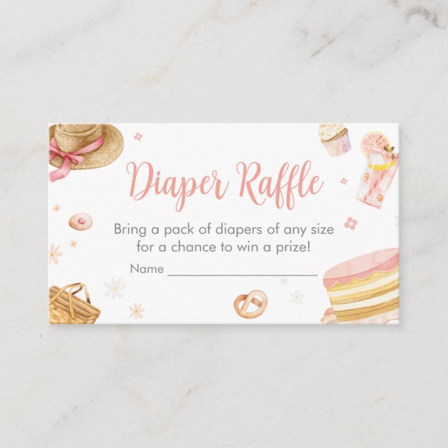 Picnic Baby Brunch Baby Shower Diaper Raffle Enclosure Card (Front)
