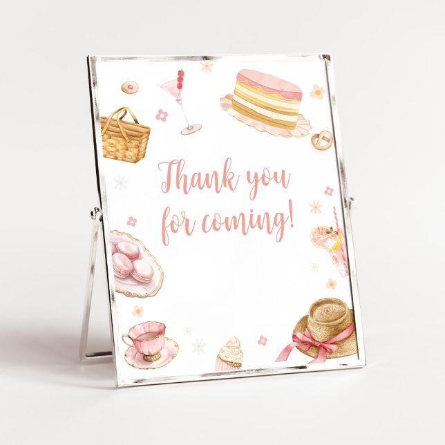 Picnic Baby Brunch Baby Shower Thankyou for Coming Poster (Picnic Baby Brunch Baby Shower Thank you for Coming Sign)