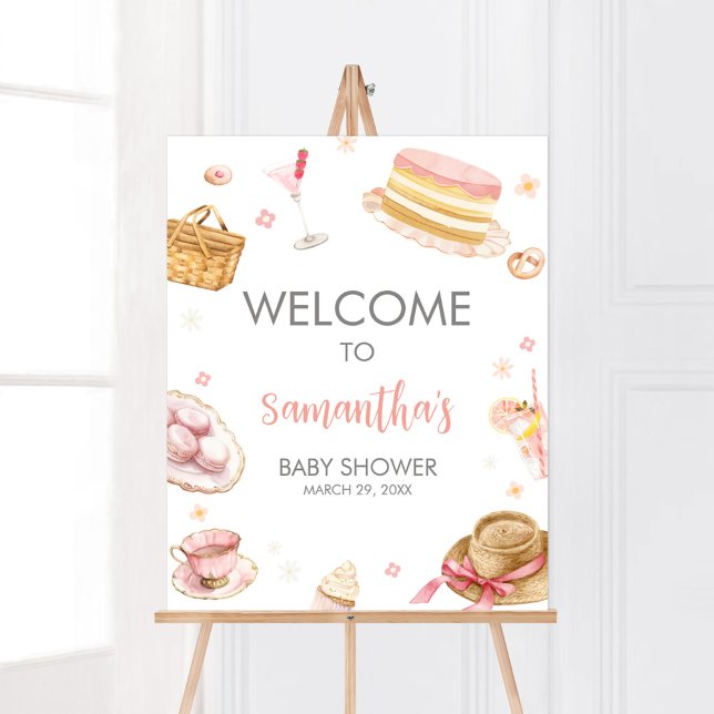 Picnic Baby Brunch Baby Shower Welcome Poster (Picnic Baby Brunch Baby Shower Welcome Sign)