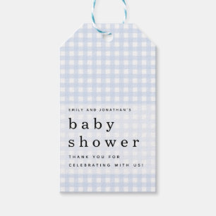 Picnic Baby Shower Names Blue Gingham Favour Gift Tags