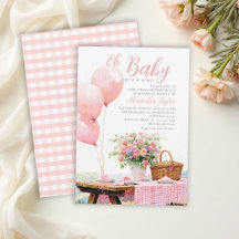 Picnic Balloons Floral Summer Girl Baby Shower