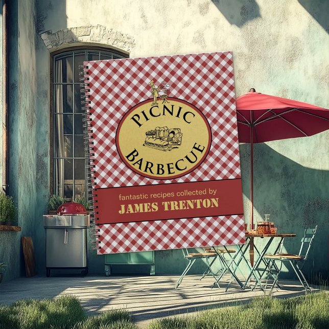 Picnic Barbecue Gingham Red Recipe Book (Creator Uploaded)