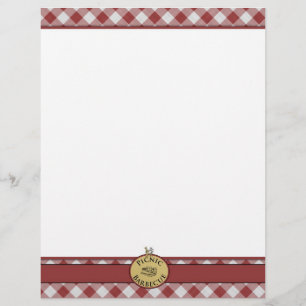 Picnic Barbecue Red Chequered Letterhead